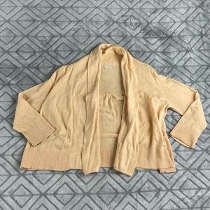 Eileen Fisher organic cotton open front cardigan with shawl collar XS